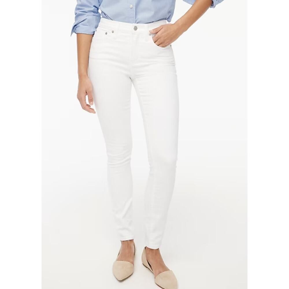 J.Crew Factory 9" Mid-Rise Skinny Jean Women's 28 White Signature Stretch NWT